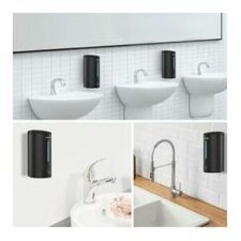 Dispenser automatico di sapone liquido a parete per uso commerciale, nero opaco, grande capacità 380 ml