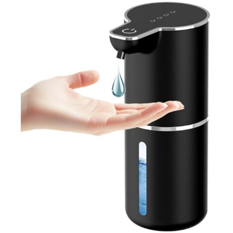 Dispenser automatico di sapone liquido da parete, dispenser manuale di sapone schiumogeno per le mani con sensore a infrarossi, 350 ml, impermeabile IPX5, per bagno e cucina, B, nero