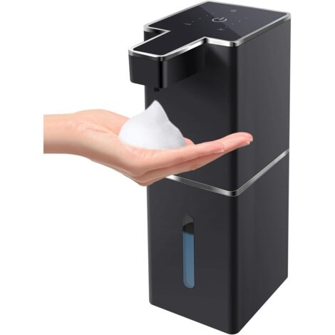 Dispenser automatico di sapone liquido, dispenser senza contatto, 380 ml/12,8 oz, ricaricabile, montaggio a parete, pompa automatica di sapone regolabile a 4 velocità, adatto per bagni, cucine e per l