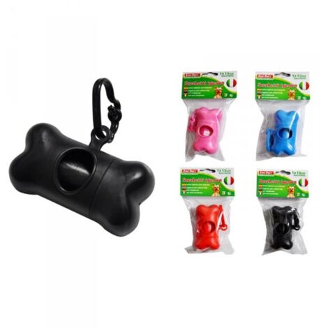 Dispenser Colorati a Forma di Osso Porta Sacchetti per Cani Con 15 Sacchetti Inclusi