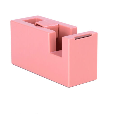 Dispenser de ruban adhésif portable style minimaliste ABS pour bureau école, couleur rouge rose.