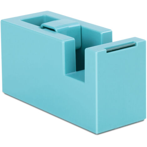Dispenser de ruban adhésif portable style minimaliste en résine ABS pour bureau et école, couleur bleu clair