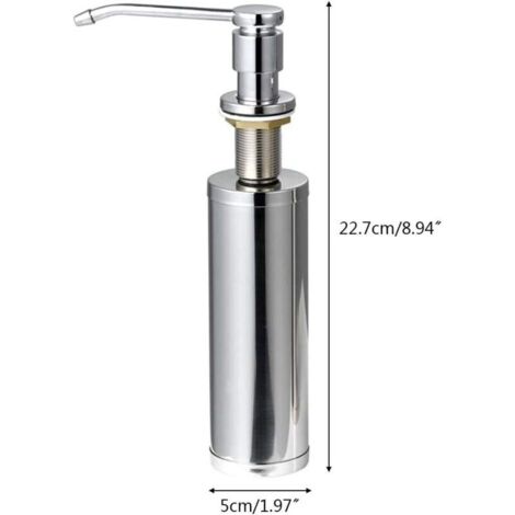 Dispenser di detersivo liquido per lavello da cucina, dispenser di sapone per lavello da cucina con flacone da 325 ml, acciaio inossidabile