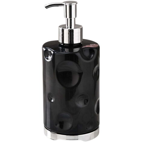 Dispenser di gel igienizzante per le mani, dispenser di sapone liquido ricaricabile, dispenser di lozione multiuso, accessori per lavabo e lavandino del bagno, elegante flacone in plastica - nero