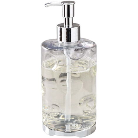 Dispenser di gel igienizzante per le mani, dispenser di sapone liquido ricaricabile, dispenser di lozione multiuso, accessori per lavello di cucina e bagno, elegante flacone in plastica trasparente.