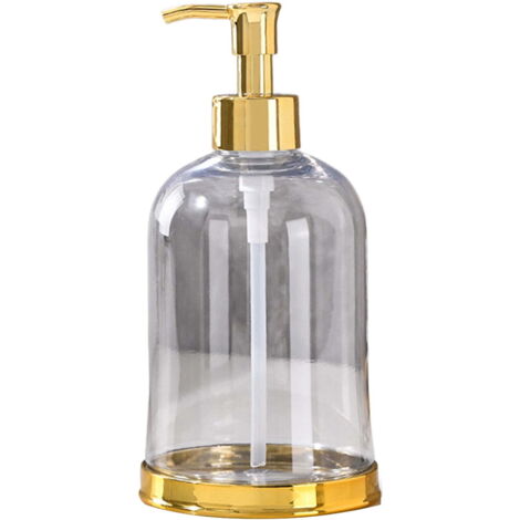 Dispenser di gel igienizzante per le mani, flacone con pompa in plastica ricaricabile, contenitore da 450 ml con superficie liscia, adatto per bagno, piani di lavoro e lavelli della cucina - trasparen