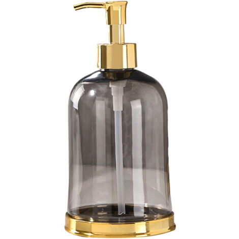 Dispenser di gel igienizzante per le mani, flacone con pompa in plastica ricaricabile, contenitore da 450 ml con superficie liscia, adatto per bagno, piano di lavoro della cucina e lavello - grigio.
