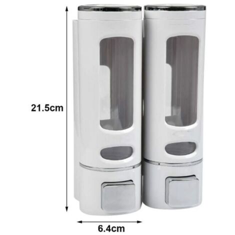 dispenser di sapone a parete da 400 ml, dispenser di shampoo e gel doccia, doppio dispenser di sapone liquido, dispenser manuale a parete, dispenser di gel igienizzante per le mani