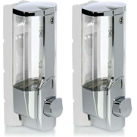 dispenser di sapone a parete - Dispenser di sapone a parete ricaricabili - Dispenser di sapone per bagnoschiuma e shampoo (cromati)