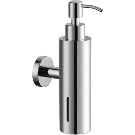 Dispenser di sapone a parete in acciaio inox con pompa manuale, antiruggine e a tenuta stagna adatto per bagni e ristoranti 500 ml (argento).
