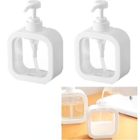 Dispenser di sapone da 2 pezzi, flacone con pompa vuoto da 300 ml, dispenser di sapone liquido, dispenser di gel doccia, dispenser di detersivo per piatti per bagno e cucina