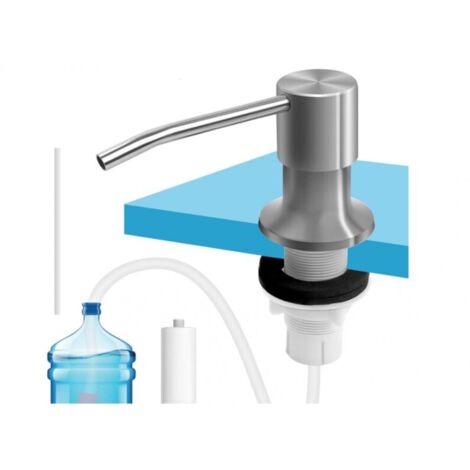 Dispenser di sapone da incasso cromato da 500 ml, design moderno con pompa girevole a 360° per cucina, lavello e bagno.