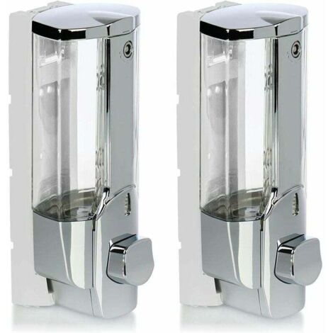 dispenser di sapone da parete - Dispenser di sapone ricaricabile da parete - Dispenser di sapone per gel doccia e shampoo (cromato)