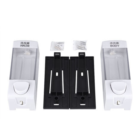 Dispenser di sapone e gel igienizzante mani 2 x 350 ml, economico, dal design classico ed elegante, ideale per ospedali distrettuali, uffici, hotel e scuole.