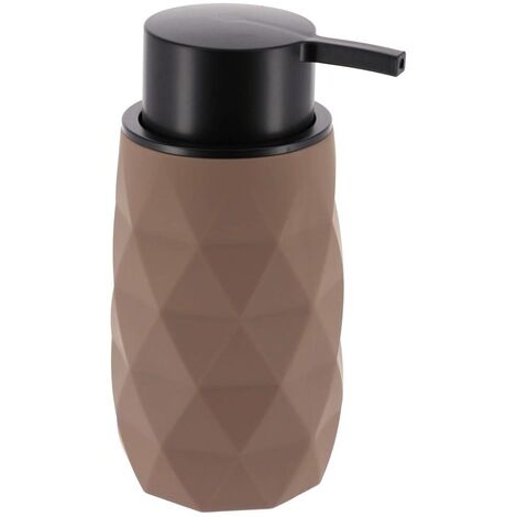 Dispenser di sapone in abs + gomma 210ml - marrone - Tendance