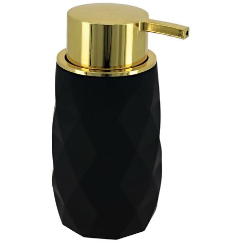 Dispenser di sapone in abs + gomma 210ml - nero - Tendance