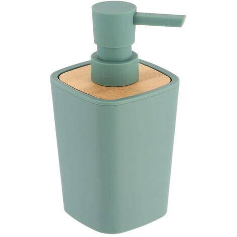 Dispenser di sapone in gomma + abs e bambù 380 ml - verde salvia - Tendance