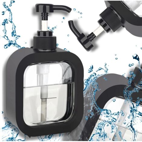 Dispenser di sapone liquido, nero trasparente, 500 ml