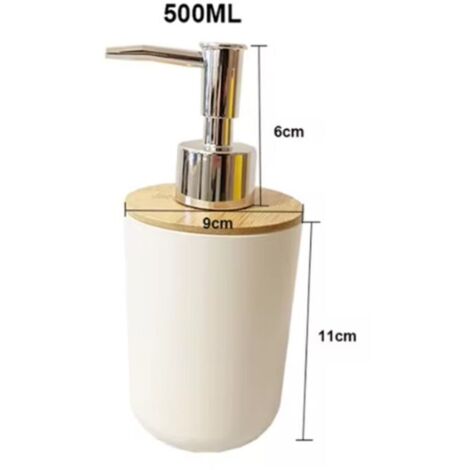 Dispenser di sapone liquido, porta sapone liquido, capacità 500 ml, PET infrangibile, bianco