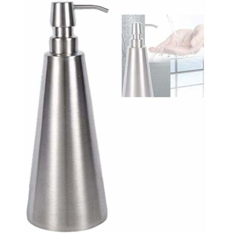 Dispenser di sapone ricaricabile, 1 PC 800ML Dispenser di sapone con pompa in acciaio inossidabile di grande capacità Accessorio da bagno da appoggio per contenitori di liquidi per shampoo