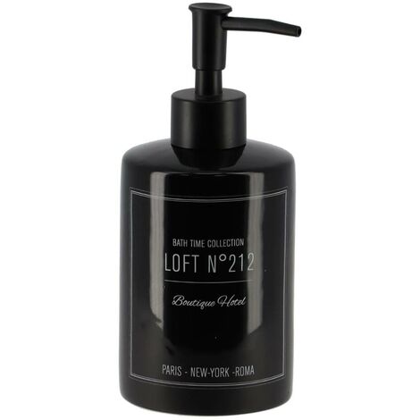Dispenser di sapone stampato rotondo dolomite 320 ml - neo retro nero - Tendance