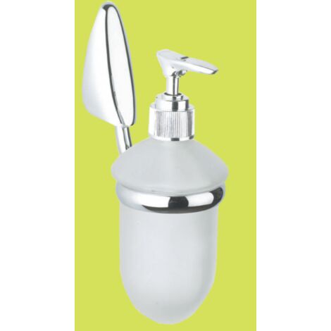 dispenser distributore sapone serie goccia metallo cromato e vetro accessori