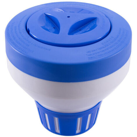 Dispenser galleggiante di cloro, galleggiante cloro/bromo per piscine e spa, grande capacità: dosatore galleggiante di cloro da 18 cm e supporto per bromo da 7,6 cm per fogli di controllo dei prodotti