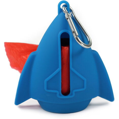 Dispenser in silicone a forma razzo con rotolo per cani