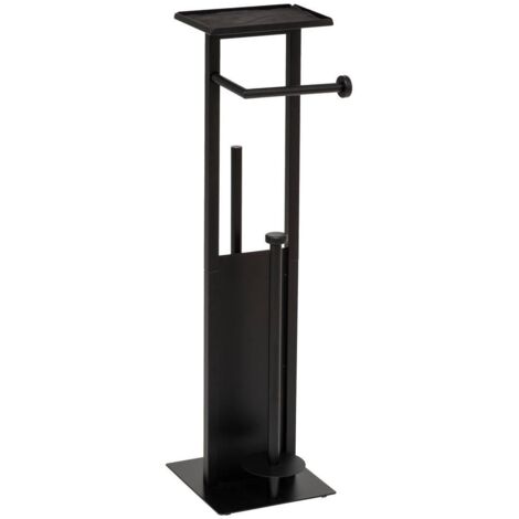 Dispenser in vetro con riserva e spazzola nera 19,5x18cm - 5five