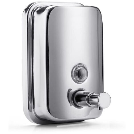Dispenser manuale di sapone liquido in acciaio inox per bagno o cucina, da parete, 500 ml