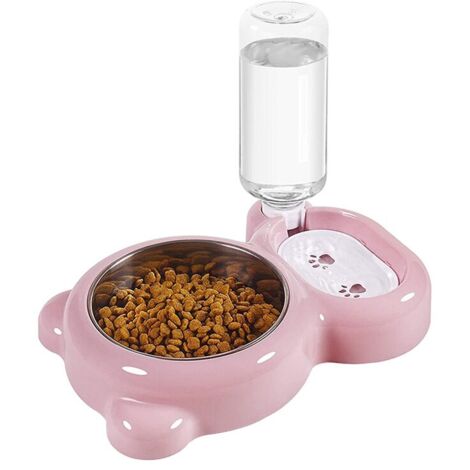 Dispenser multifunzionale hrana animale, plastica, 500 ml, Roz