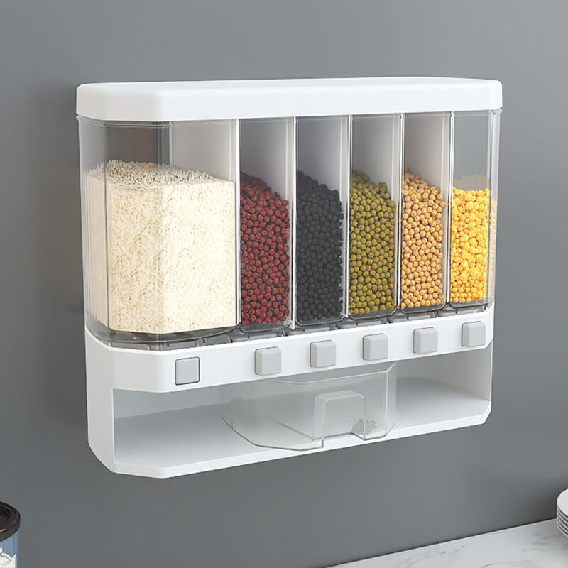 Image of Dispenser per 6 cereali resistente all'umidità Contenitore automatico sigillato