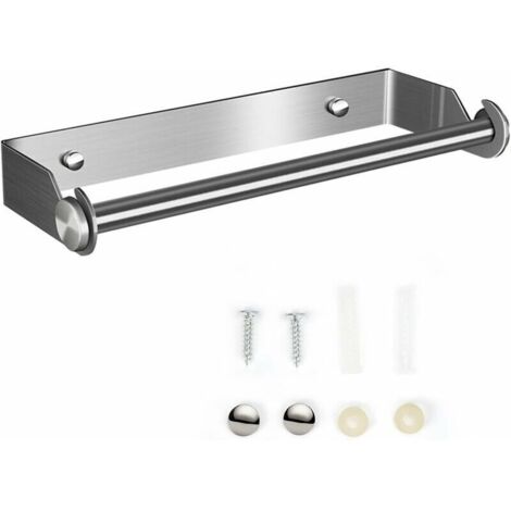 Dispenser per asciugamani di carta, dispenser da porta (argento), porta asciugamani di carta a parete, dispenser per fogli di alluminio e pellicola trasparente, porta asciugamani di carta a parete, di