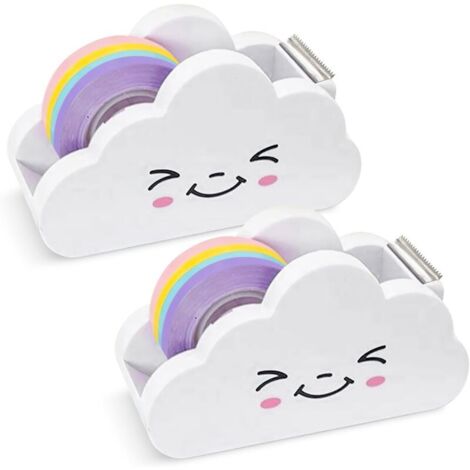 Dispenser per nastro adesivo KZQ da 2 pezzi, dispenser per nastro adesivo da tavolo, dispenser per nastro adesivo, dispenser per nastro adesivo, dispenser per nastro adesivo, con 2 rotoli di nastro ar