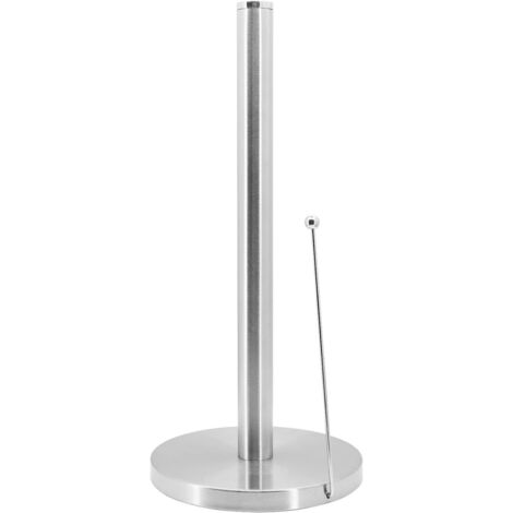 Dispenser per rotoli di asciugamani di carta in acciaio inossidabile con braccio a molla, indipendente, per piano di lavoro, tavolo da pranzo, senza foratura (stile singolo).