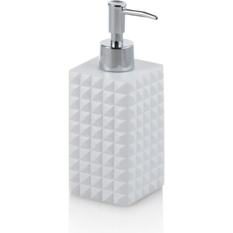 "Dispenser per sapone GEOMETRIC in resina e metallo bianco"