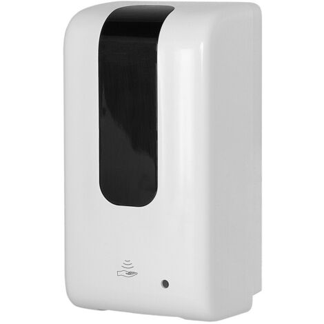 Dispenser per sapone liquido automatico da 1,2 L bianco in plastica alimentato a batterie o con cavo