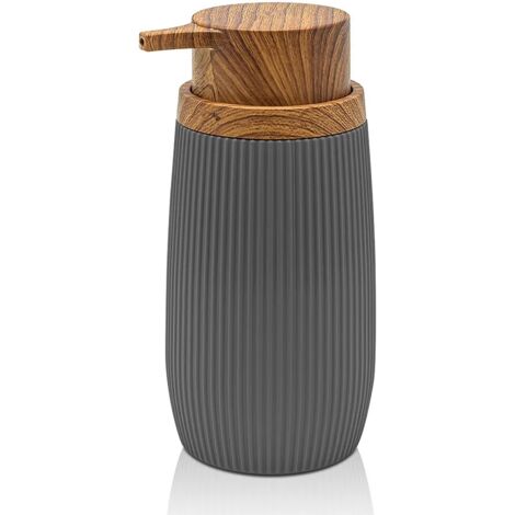 Dispenser per sapone liquido Grigio dettagli effetto legno Blob