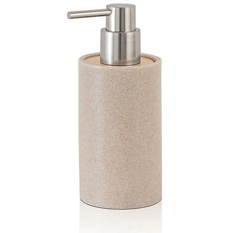 Dispenser per sapone liquido Sahara, in resina beige con particolari in bambù