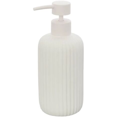 Dispenser sapone bianco in ceramica soft touch capienza 330 ml Spring