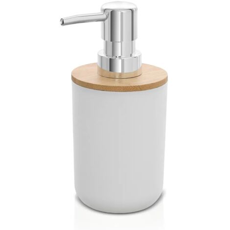 Dispenser sapone da appoggio bianco in abs e bambù Surf