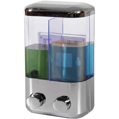 Dispenser sapone da parete doppio 1000 ml colore argento