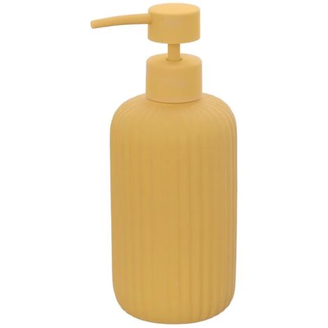 Dispenser sapone giallo in ceramica soft touch capienza 330 ml Spring