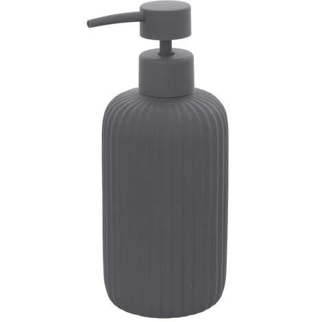 Dispenser sapone grigio in ceramica soft touch capienza 330 ml Spring