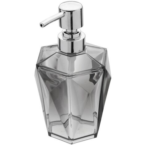 Dispenser Sapone Grigio Trasparente in Plastica ABS Diamante