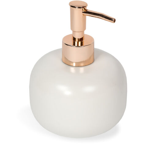 Dispenser Sapone in Ceramica Bianco Perla da Appoggio Bagno Clizia
