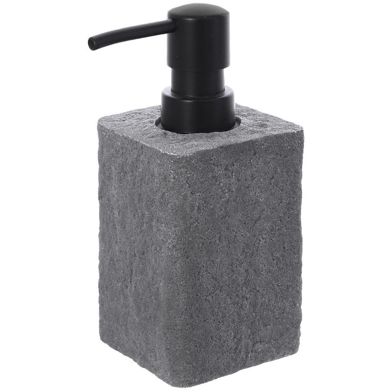 Dispenser Sapone In Resina Grigio Capacita 280 Ml Effetto Pietra