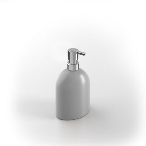 Dispenser sapone liquido d'appoggio grigio scuro in ceramica soft touch