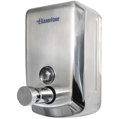 Dispenser sapone liquido in acciaio cromo verticale 0,5 Lt con erogazione push