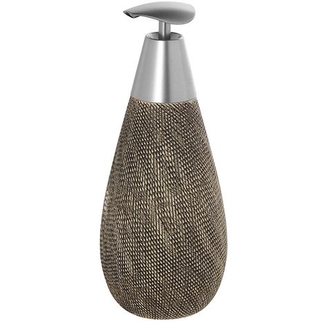 Dispenser Sapone Liquido In Ceramica Marrone Gusto Etnico Safari
